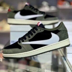 Giày Nike Air Jordan 1 Low Travis Scott Black Olive Like Auth