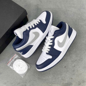 Giày Nike Air Jordan 1 Low ‘Midnight Navy Wolf Grey’ Like Auth
